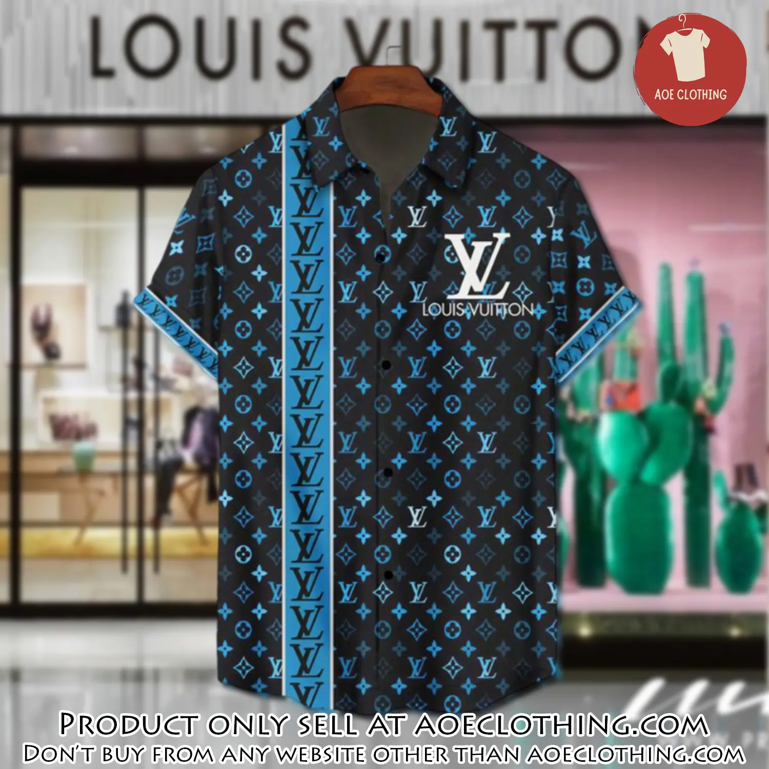 Lv louis vuitton luxury hawaiian shirt & short set lhs1195 aoe1112284